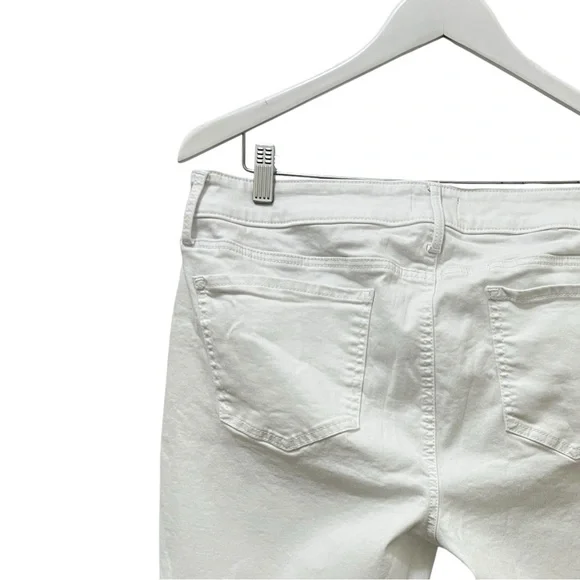 NYDJ white denim stretch Bermuda shorts size 14 - Picture 6 of 10